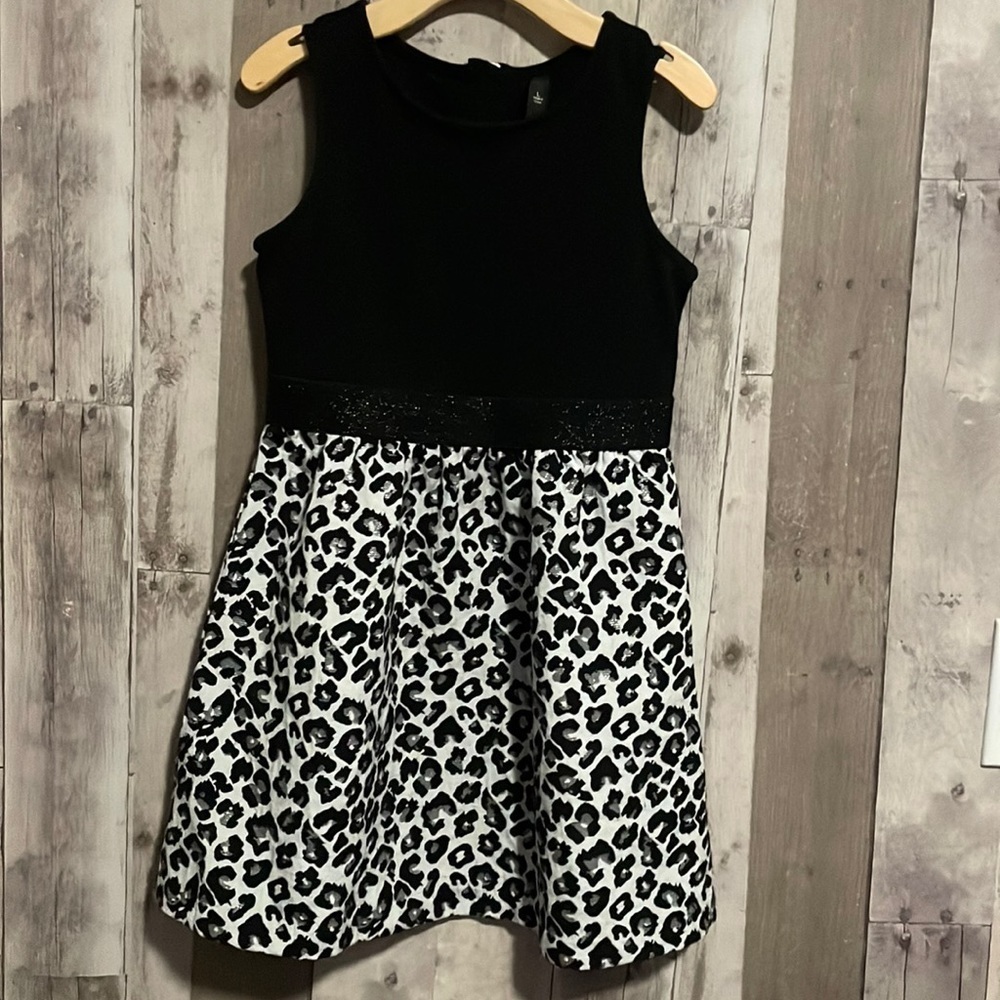 Jessica Simpson Gray & Black Leopard Print Dress